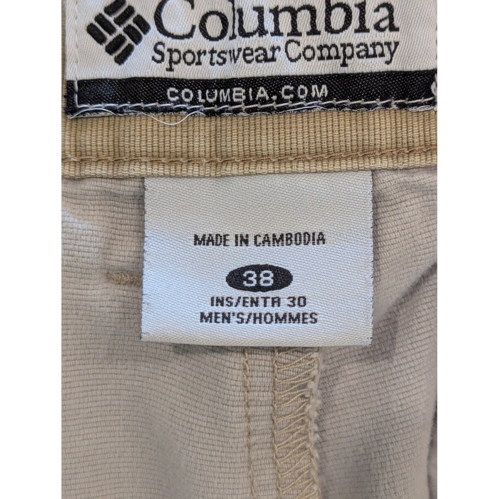 Columbia Mens Canvas Cargo Utility Pants Beige 38x30 AM8431 Heavy Duty Outdoor - Picture 6 of 10